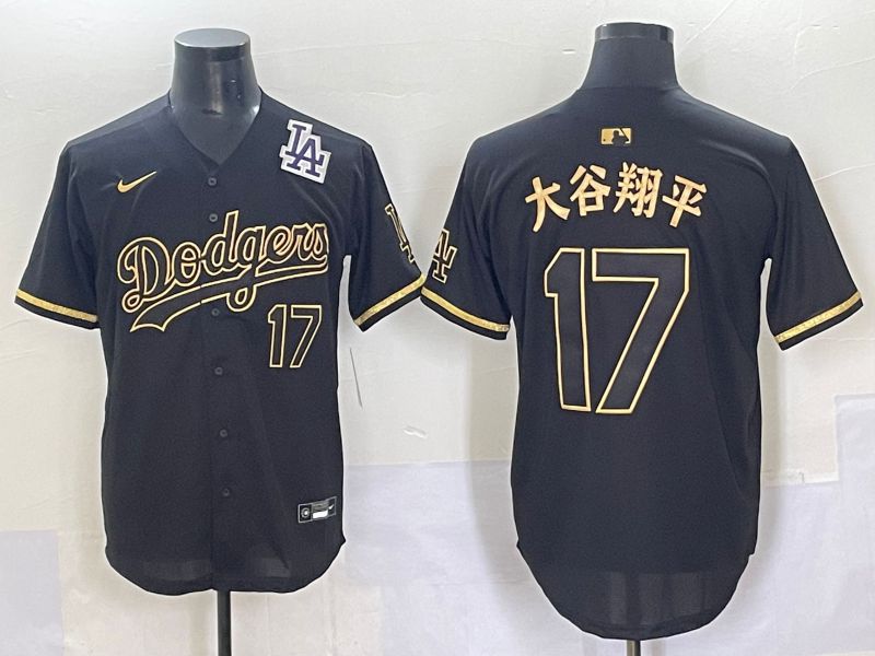 Men 2025 Los Angeles Dodgers #17 Ohtani Black Nike MLB Jersey style 6237